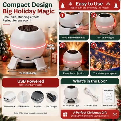 🎅CHRISTMAS SALE 45% OFF 🔥 Turn Any Room Into a Christmas Wonderland – Holiday Projection Night Light